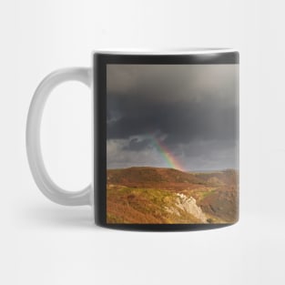 Rainbow at Penmaen Burrows, Gower, Wales Mug